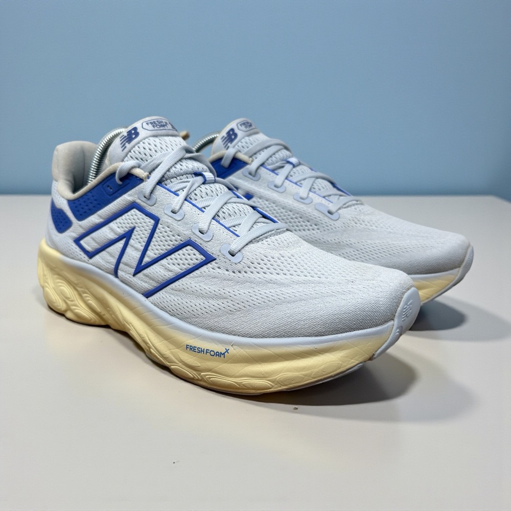 New Balance Fresh Foam X 1080 v13 White Blue Running Shoes Mens 9.5 SN 128901
